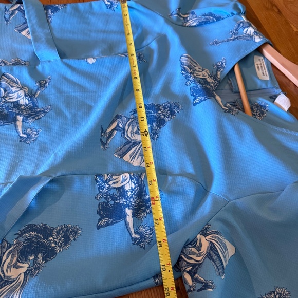 Vintage Blue Tropical Women’s Large 12 Dress Luau From Hilton Hawaiian Village. - Picture 8 of 13